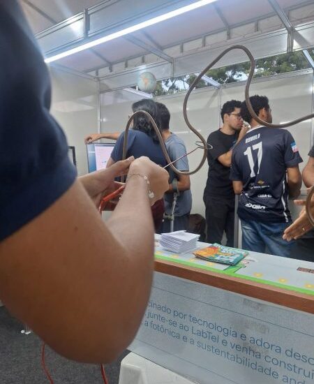 O Labirinto Elétrico foi um dos projetos lúdicos que o CPID/IN-Foton trouxe para a Semana Estadual de Ciência, Tecnologia e Inovação. Foto: Divulgação/IN-Foton.